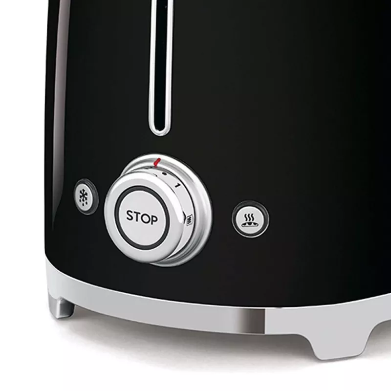 Smeg TSF02 skrudintuvas 4 riekėms - juodas/lakuotas/41x20.8x21.5 cm/6 skrudinimo lygiai/1500W