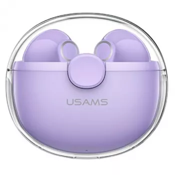 USAMS Bluetooth ausinės 5.1 TWS belaidės ausinės su lietimosi valdymu, apsauga nuo vandens, triukšmo slopinimu (violetinė)