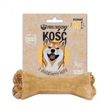 Dantų skanėstas šunims PAKA ZWIERZAKA Bone with Goat M 12 cm 55 g