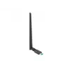 Vidinė WLAN kortelė LANBERG NC-1200-WIE — Dviejų juostų USB WLAN adapteris, RTL8812BU, iki 1200 Mbit/s, išorinės 2x2 antenos (5 dBi), juoda