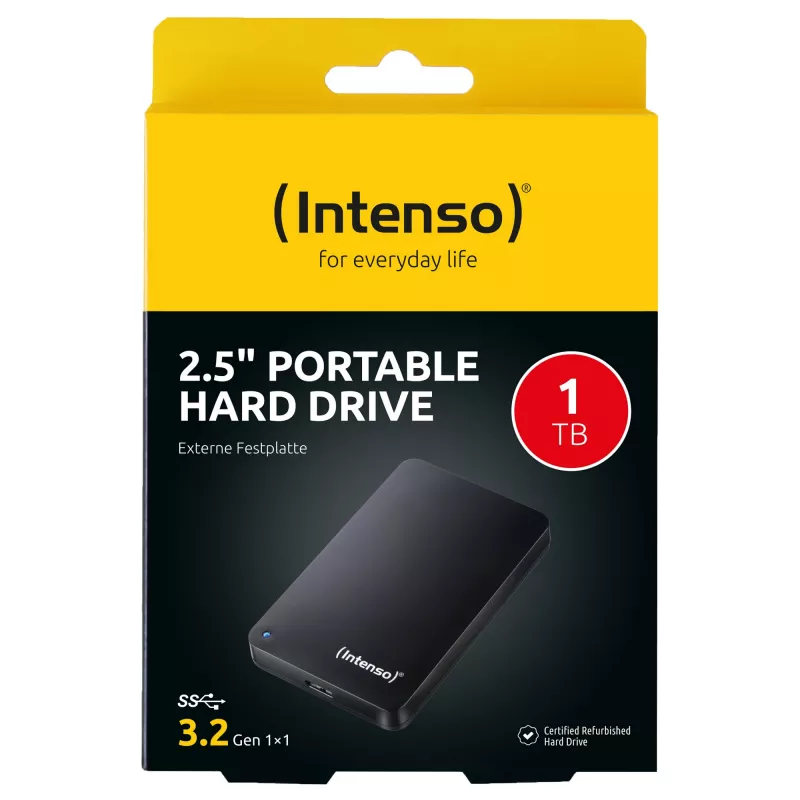 Nešiojamas kietasis diskas 1 TB atnaujintas, išorinis kietasis diskas (juodas)