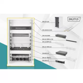 Sieninis tinklo stovas Digitus DN-10-SET-3 10 inch 12U komplektas