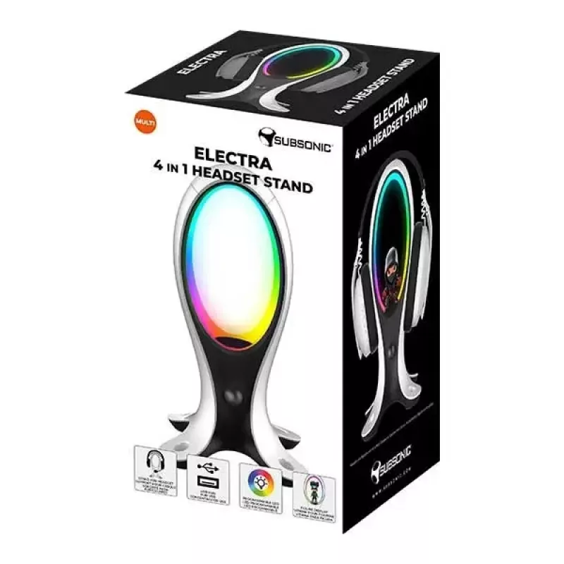 Žaidimų ausinių stovas Subsonic SA5682, juodas / baltas, 426 g