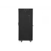 Laisvai pastatomas stovas LANBERG FF01-6627-12BL 19 colių 27U 600x600 mm stiklinės durys, 800 kg talpa