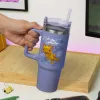 Paladone Minecraft purpurinė termo stiklinė su šiaudeliu, 900 ml