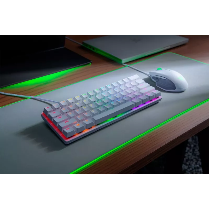 Mechaninė žaidimų klaviatūra Razer Huntsman Mini 60% Balta USB QWERTY US International Optiniai jungikliai