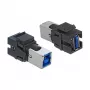 Keystone modulis DeLOCK 86395 Flat Black USB A
