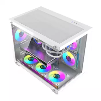 Kompiuterio korpusas DarkFlash B275 PRO (baltas) su 6 ventiliatoriais