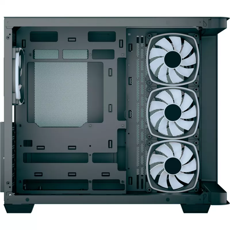 Bokštinis kompiuterio korpusas AEROCOOL P500C EVO-G-BK-v1 su 2 grūdinto stiklo plokštėmis, juodas