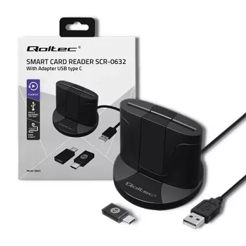 Kortelių skaitytuvas Qoltec 50632 USB 2.0 juodas 1 m laidas