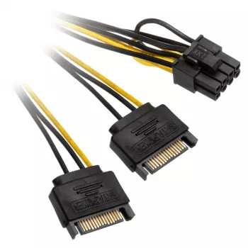 Adapteris 2x SATA 15 kontaktų į 1x PCIe 6 kontaktų - AK-CBPW19-15