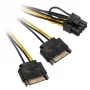Adapteris 2x SATA 15 kontaktų į 1x PCIe 6 kontaktų - AK-CBPW19-15