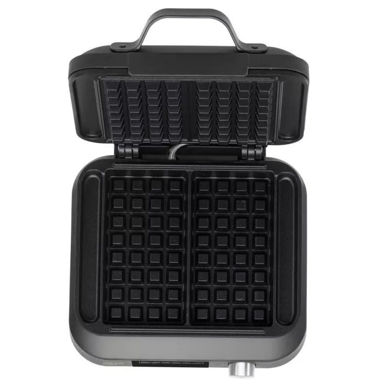 Vafelinė Adler AD 3087 – elektrinė belginių vaflių keptuvė, 2200 W, 2 stačiakampės plokštės 9×17 cm, juoda