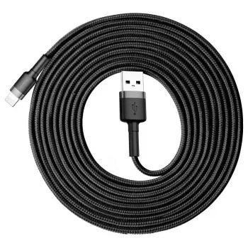 Baseus Cafule USB–Lightning kabelis 2A 3m (juodas+pilkas)
