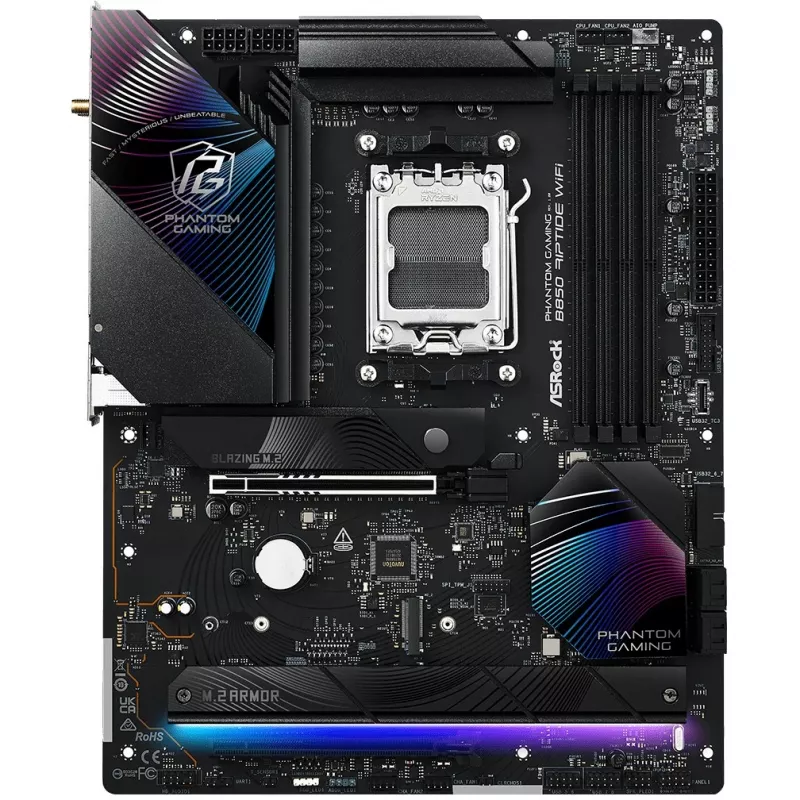 Motininė plokštė ASRock Phantom Gaming B850 Riptide WiFi — AMD B850, Socket AM5, ATX, DDR5, 4x M.2, Wi‑Fi 7, 2,5 Gb LAN