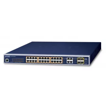 PLANET GS-4210-24P4C - valdomas jungiklis - 24 x 10/100/1000 (PoE+) + 4 x Combo Gigabit SFP - stalinis, montuojamas į stelažą - PoE+ (220 W)