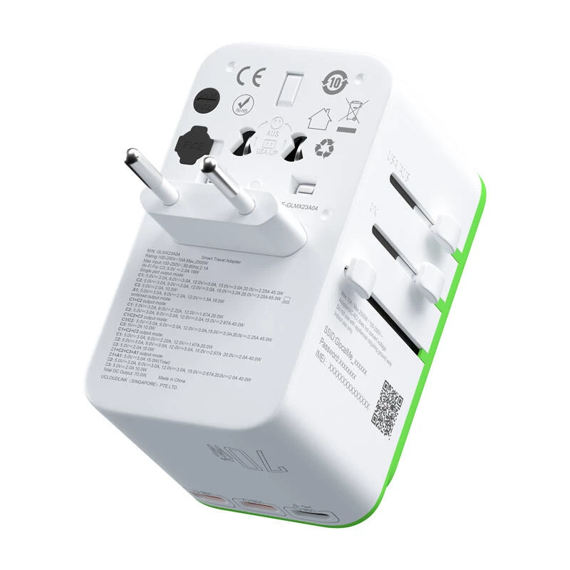Maitinimo adapteris GlocalMe Roamplug 4G LTE Wi‑Fi Cloud SIM — Roamplug balta