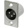 Neutrik NTR-NC3MP kištukas XLR, 3 kontaktų, sidabrinis, -30–80 °C