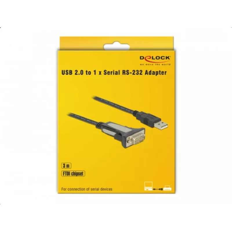 Delock adapteris USB 2.0 A tipo į 1 x nuosekliąją RS-232 DB9, 3 m