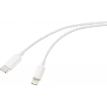 Renkforce USB 2.0 kabelis USB-C kištukas – Apple Lightning kištukas baltas (RF-6857550)