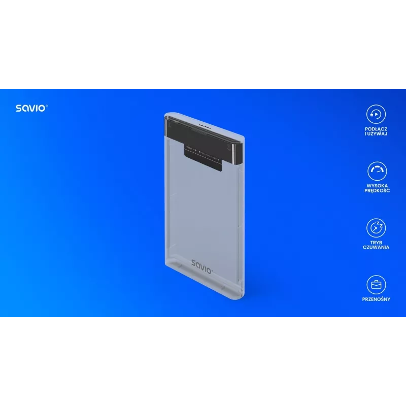 Išorinis HDD/SSD dėklas Savio AK-66 2.5 inch SATA USB 3.0