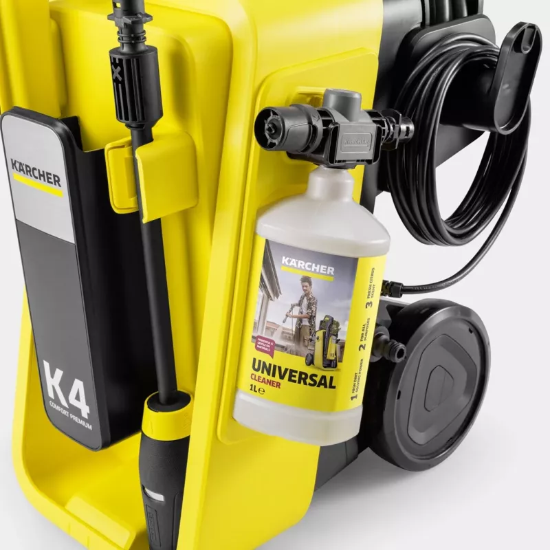 Kärcher K 4 Comfort Premium aukšto slėgio plovimo įrenginys, vertikalus, elektrinis, 420 l/h, geltonas