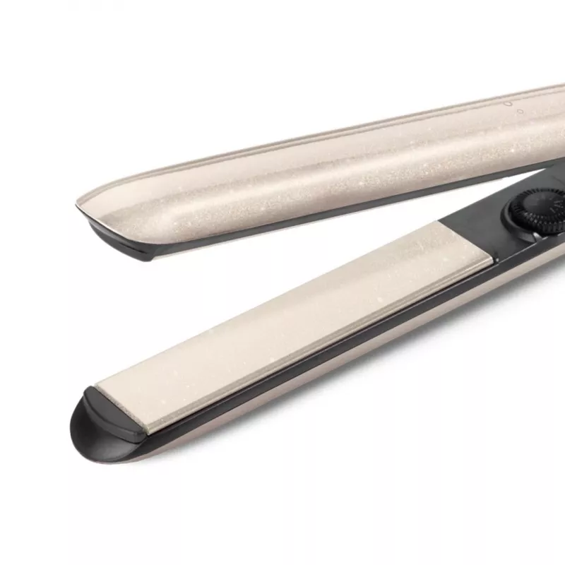 Tiesintuvas BABYLISS ST914PE – keraminiai/titano plokštelės, 13 šilumos lygių, 100–240V, smėlio/varinė