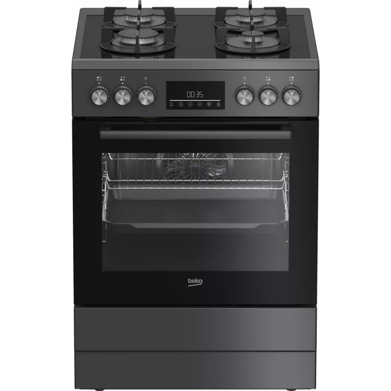 Įmontuojama dujinė kaitlentė su elektrine orkaite BEKO FBM62330GADSN 60 cm, pilka, energijos klasė A