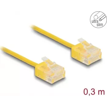 Tinklo kabelis DeLOCK RJ45 Cat.6 UTP 0,3 m geltonas