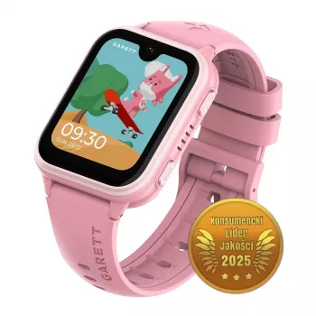 Išmanusis laikrodis Garett Kids Vibe Ai 4G rožinis su GPS sekimu ir vandeniui atspariu dizainu