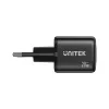 Sieninis įkroviklis Unitek P1128ABK01-EU — 2 prievadai GaN USB-C ir USB-A, bendra galia 20W, juodas
