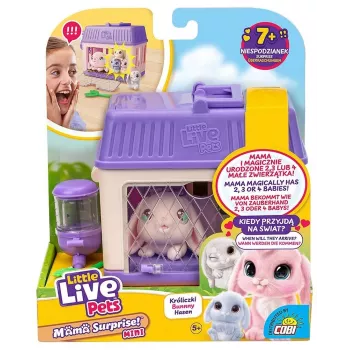 Interaktyvus žaislas Cobi Little Live Pets Mama Surprise Mini Bunny MO-26625, maža interaktyvi figūrėlė