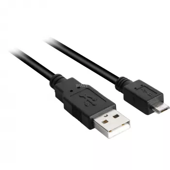 USB 2.0 laidas, USB-A kištukas > Micro-USB kištukas (juodas, 2,0 m)