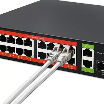 Tinklo jungiklis QOLTEC 52292 – Gigabit Ethernet PoE, 16x RJ45, 2x RJ45 uplink, 2x SFP