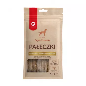 MACED triušio lazdos su obuoliu ir burokėliu - šunų skanėstas - 100g