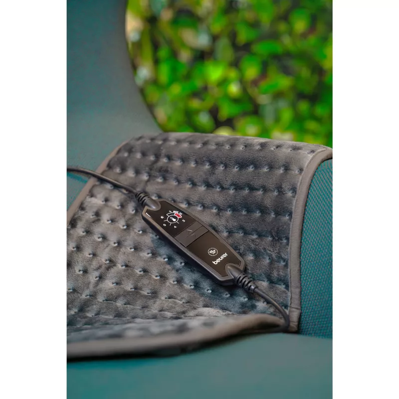 Beurer HK 123 XXL Cosy Grey Green Planet šildomasis pagalvėlė 60x30cm 6 lygių automatinis išsijungimas