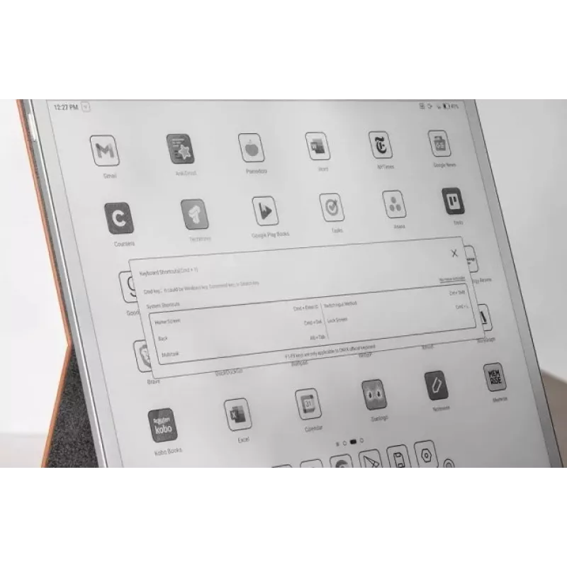 Klaviatūrinis dėklas Onyx Boox Note Max ir Tab X C rudas - apsauginis aplankalas su integruota klaviatūra