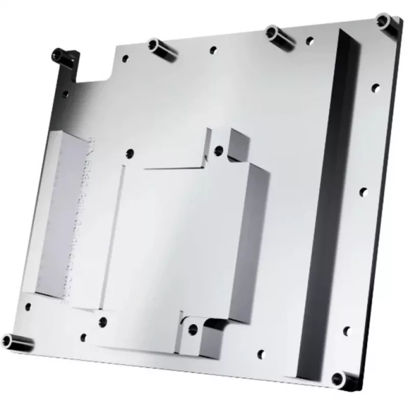 Alphacool 10260 Aliumininė galinė plokštė chromas juoda 154 mm