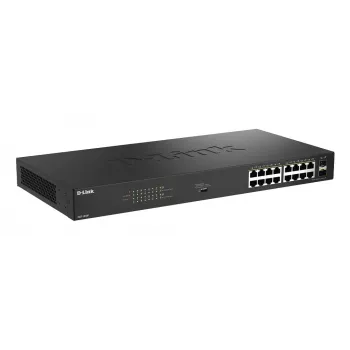 D-Link 18 prievadų nevaldomas Gigabit PoE jungiklis DGS-1018P/E — 16 x Gigabit RJ-45, PoE (IEEE 802.3af/at), 36 Gbit/s perjungimo talpa