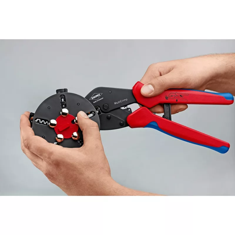 Knipex 97 33 02 kabelių užspaudimo įrankis, mėlynas, raudonas