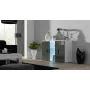 Komoda Cama Meble SOHO S7, 120 cm, balta/pilka blizgi, 3 durys, 4 lentynos