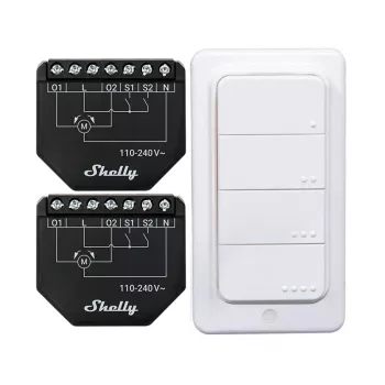 Shelly WiFi valdiklių rinkinys Shutter BLU RC Button 4 – išmanusis relė žaliuzėms ir roletams