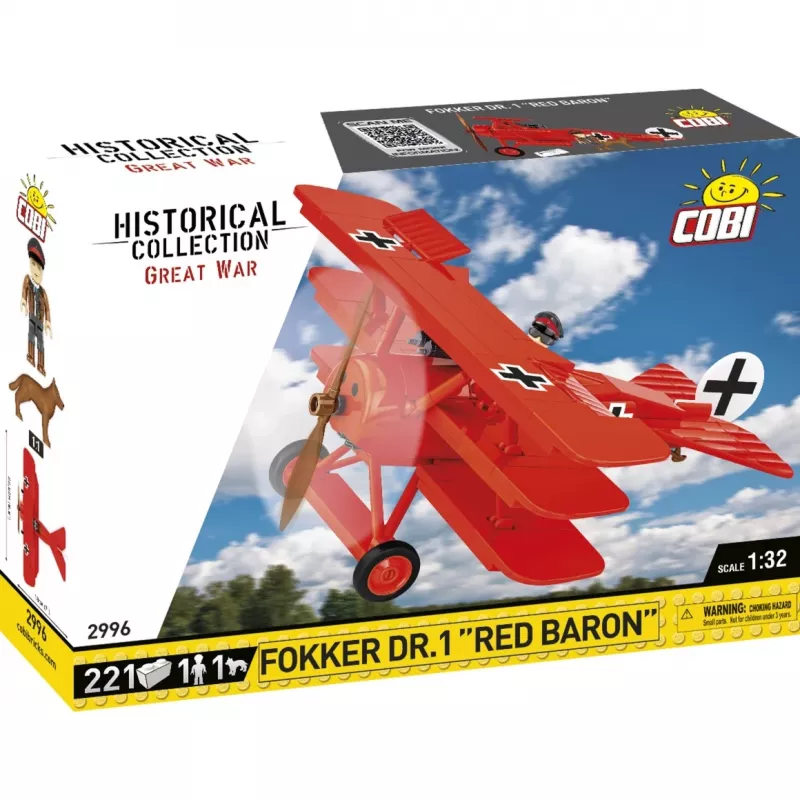 Konstruktorius Fokker DR.1 Red Baron 221 kaladėlių