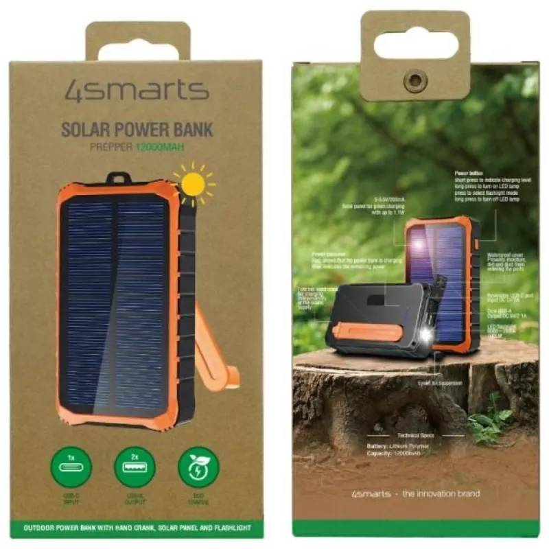 Powerbank Propper Solar 12000mAh pilka