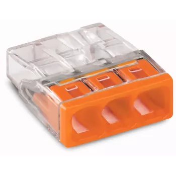 Wago 2273-203 kabelių skirstytuvas/sujungiklis Oranžinis, Skaidrus