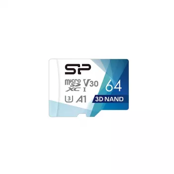 „Silicon Power Superior Pro 64GB“ MicroSDXC atminties kortelė UHS-III U3 V30 100/80 MB/s su SD adapteriu