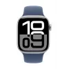 Apple Watch Series 10 GPS 42 mm sidabrinis aliuminio korpusas su džinsiniu sportiniu dirželiu S/M