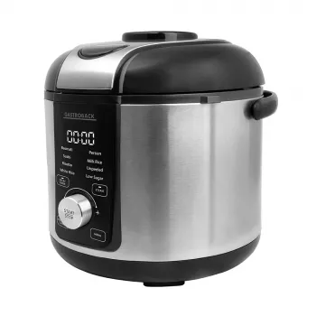 Ryžių viryklė GASTROBACK Rice Control Low Carb & Steam, 3 L, 450 W, juoda/nerūdijantis plienas