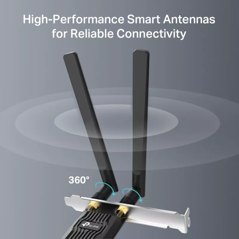 TP-LINK Archer TX10E AX900 belaidis tinklo adapteris PCIe Wi-Fi 6 Bluetooth