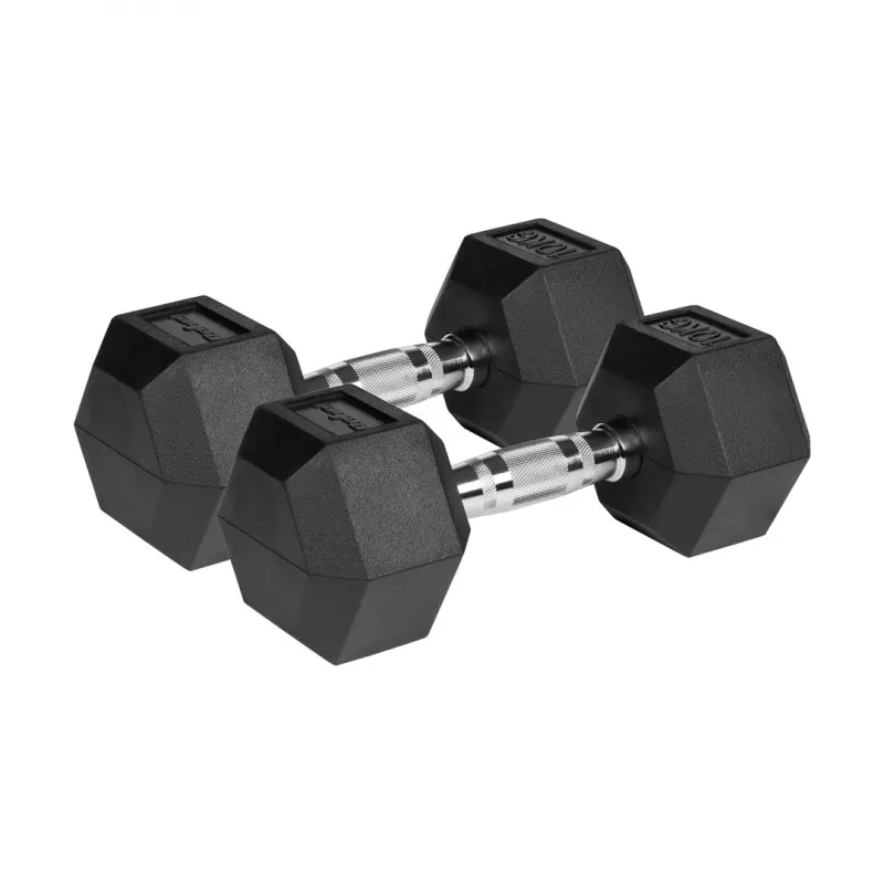 Guminiai ketaus svarmenys HEX 2x10 kg REBEL ACTIVE